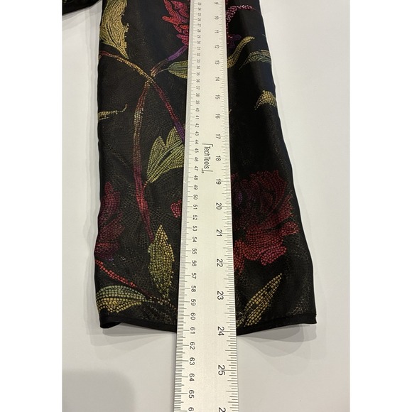 Chico's 100% Silk Asian Inspired‎ Beaded Floral Jacket Womens XL Black Career - Picture 12 of 12